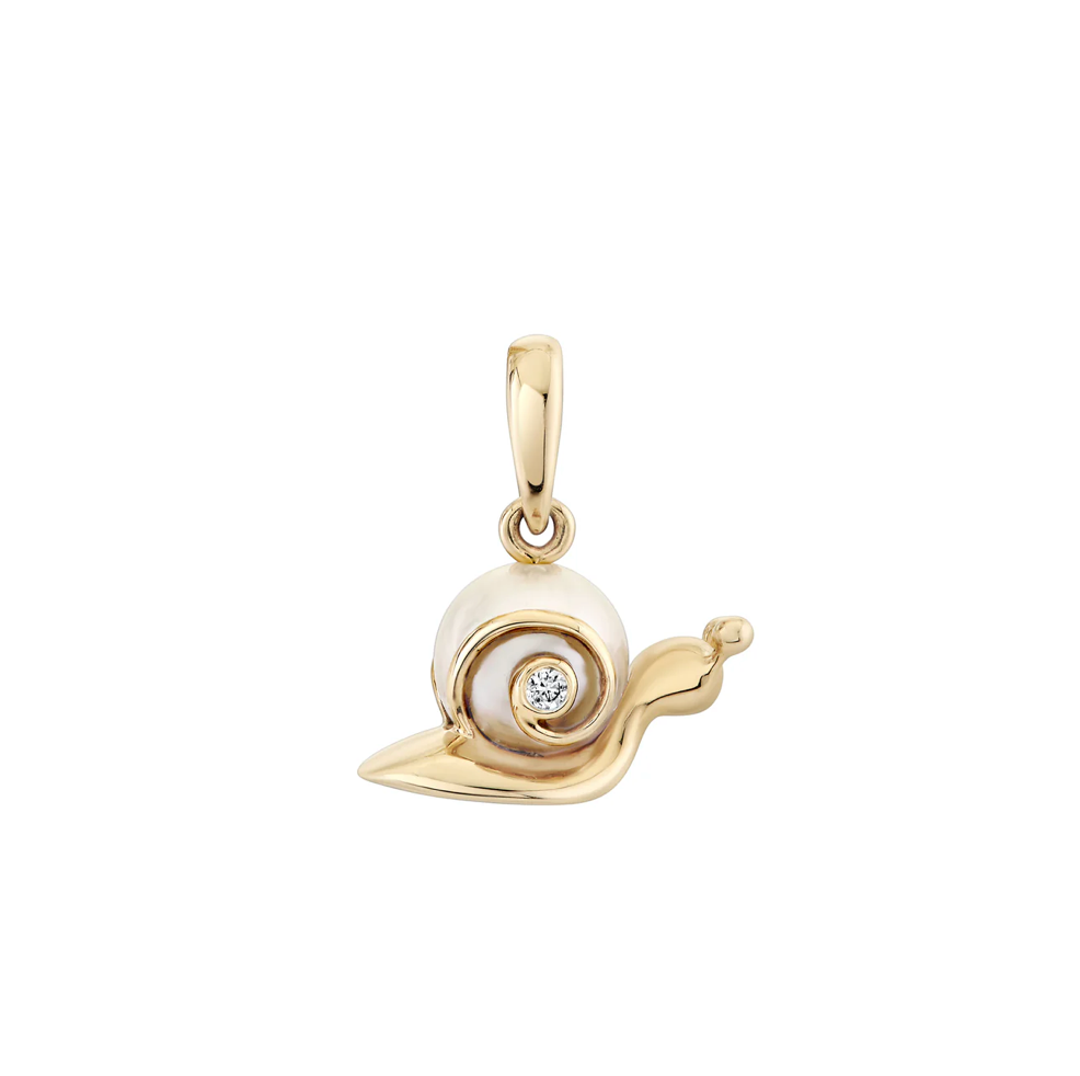 Petite Pearl Snail Charm