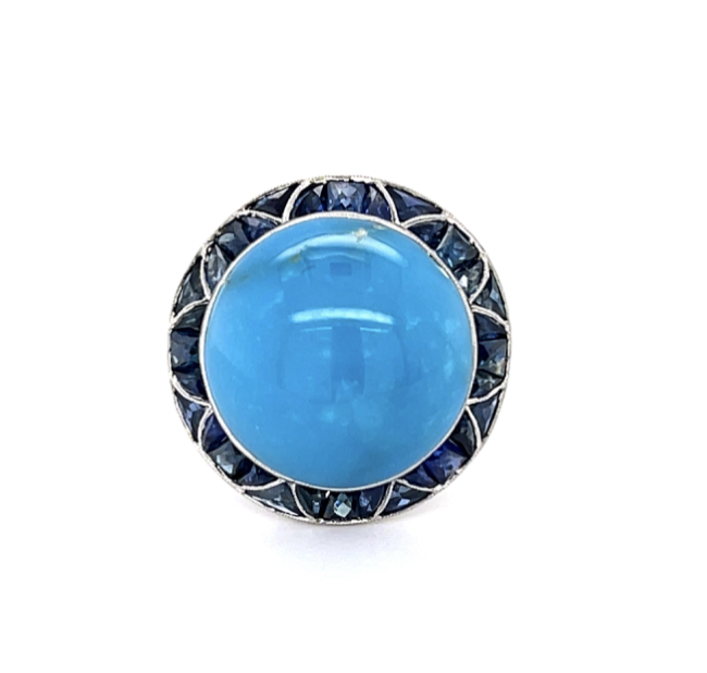 Vintage Turquoise and Sapphire Ring