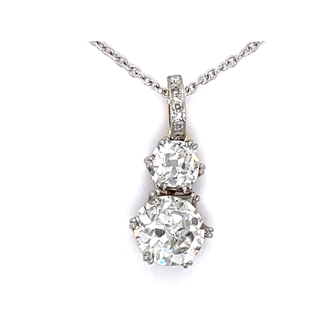 Vintage Old European Center Diamond Pendant