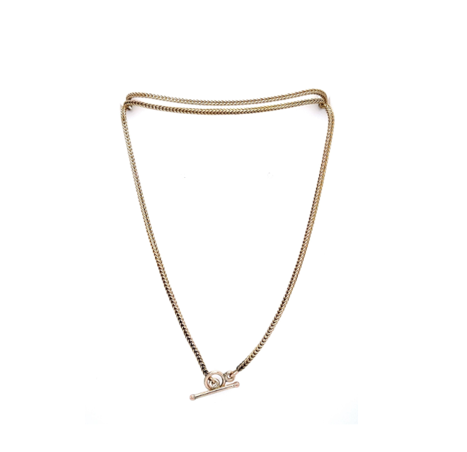 Victorian 1880s 14K Yellow Gold 40" Wheat Chain Necklace