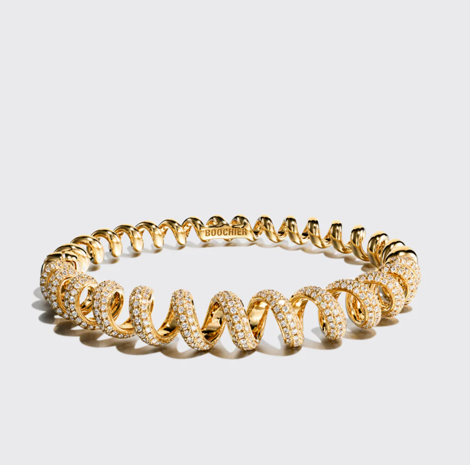 JUMBO YELLOW GOLD DIAMOND SLINKEE BANGLE