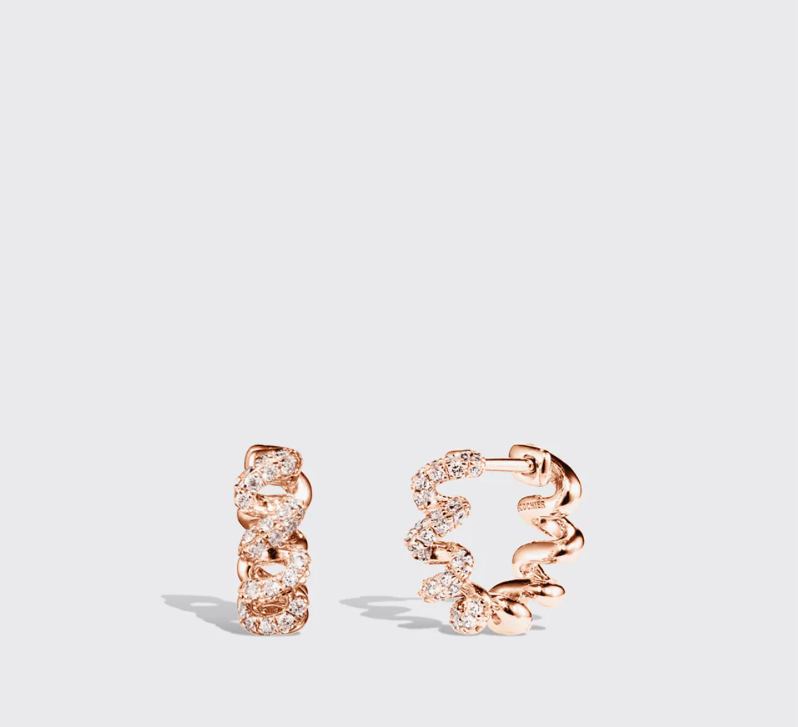 GOLD DIAMOND SLINKEE HUGGIE EARRING