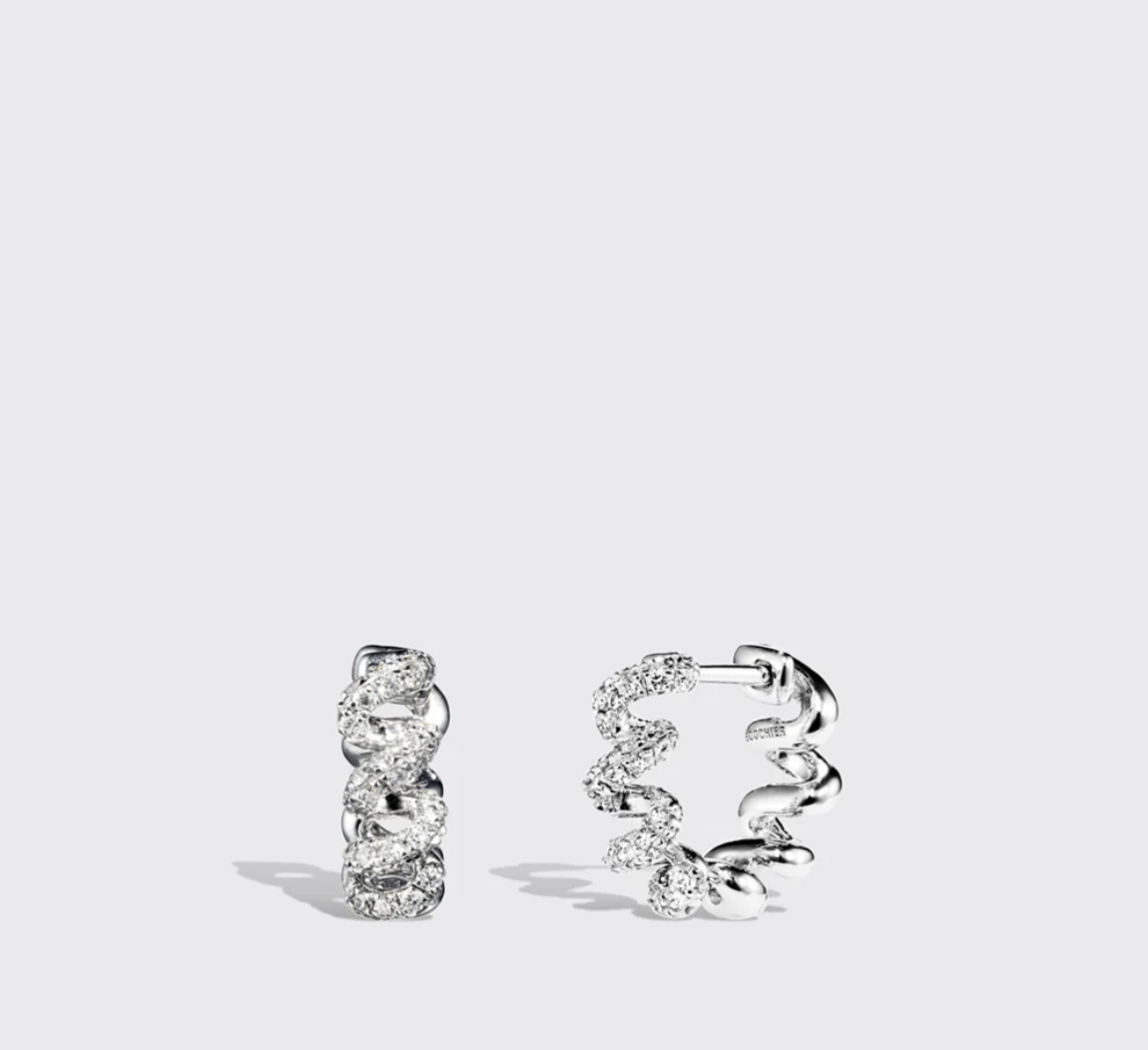 GOLD DIAMOND SLINKEE HUGGIE EARRING