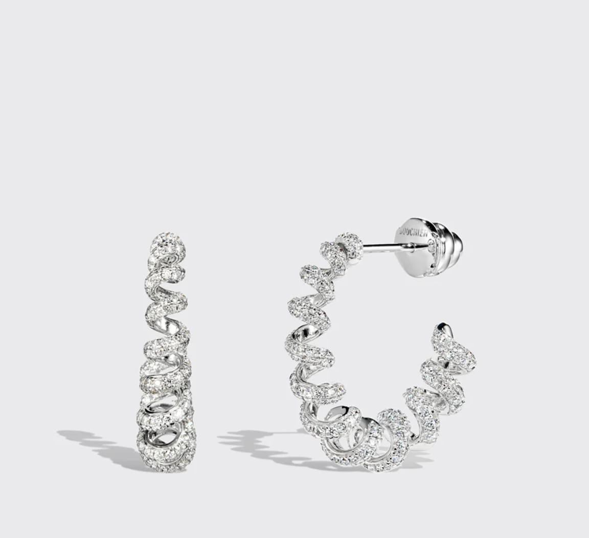 LARGE GOLD DIAMOND SLINKEE EARRINGS