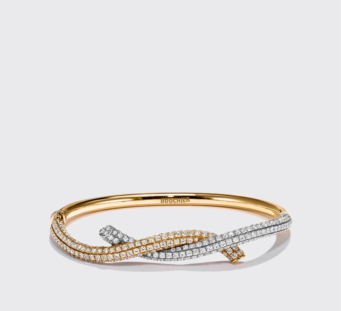 GOLD DIAMOND TIES BANGLE
