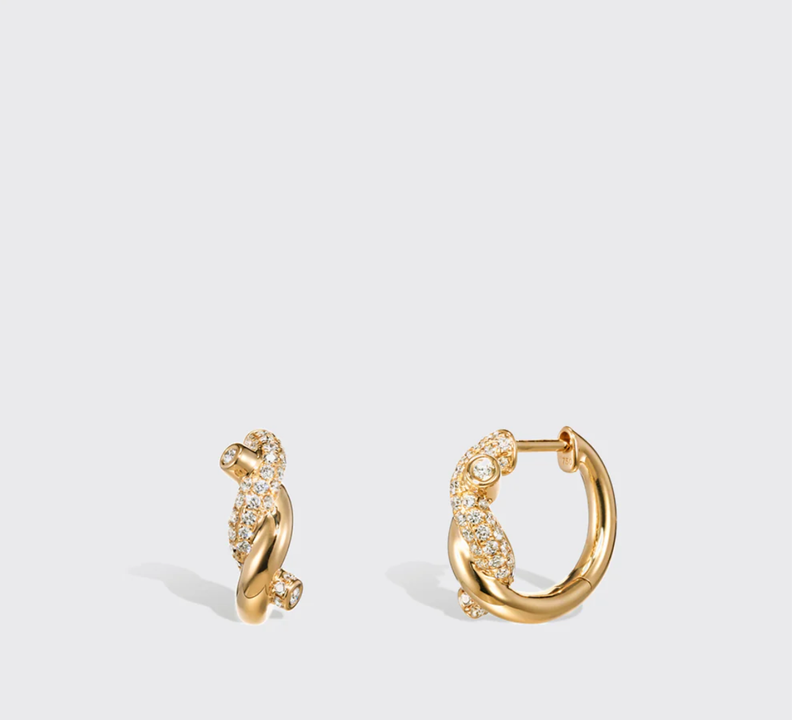 GOLD DIAMOND TIES SMALL EARRINGS
