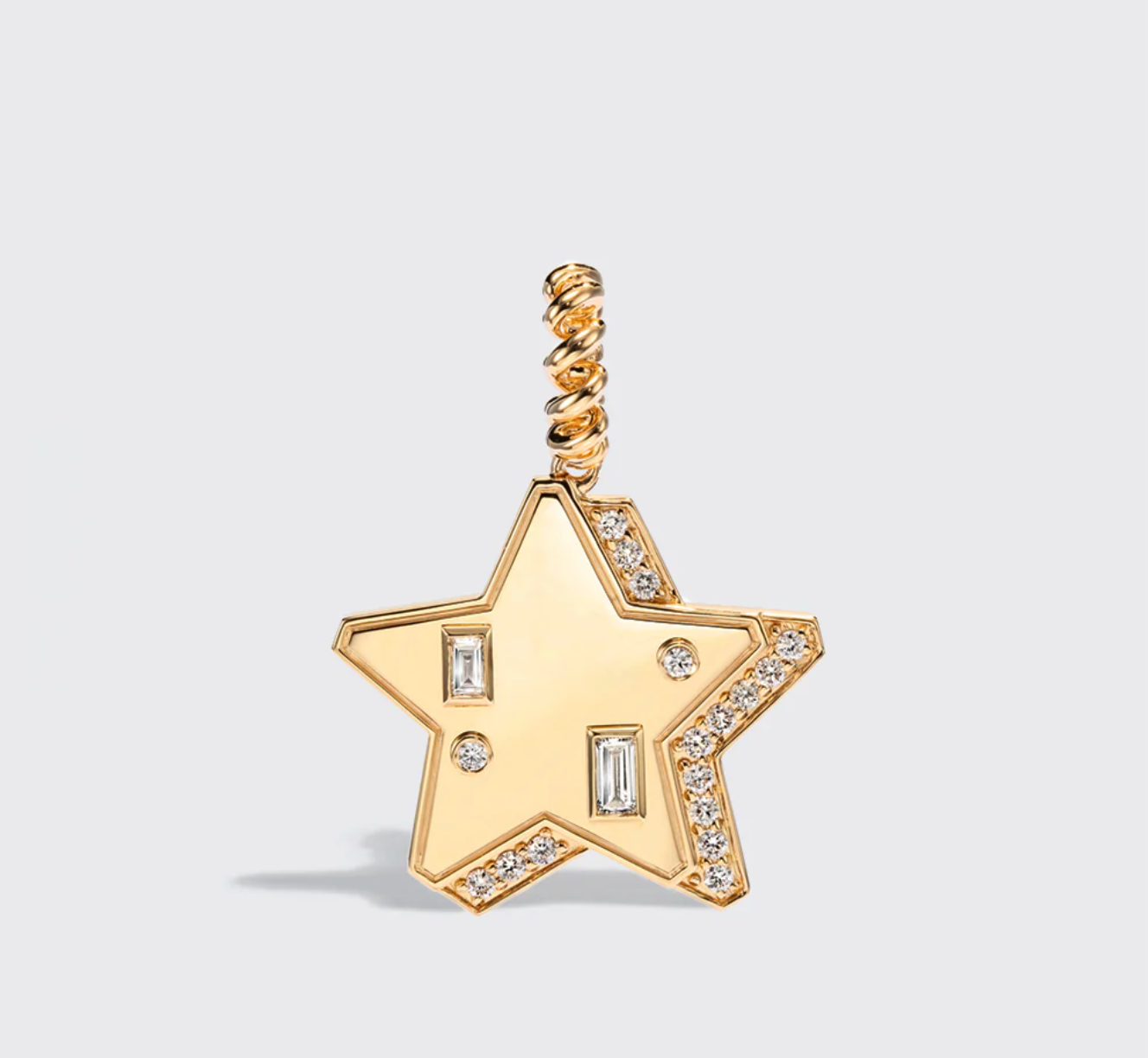 JUMBO YELLOW GOLD DIAMOND STAR PENDANT