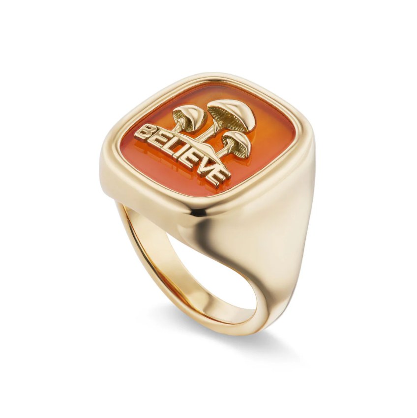 Believe Signet with Carnelian