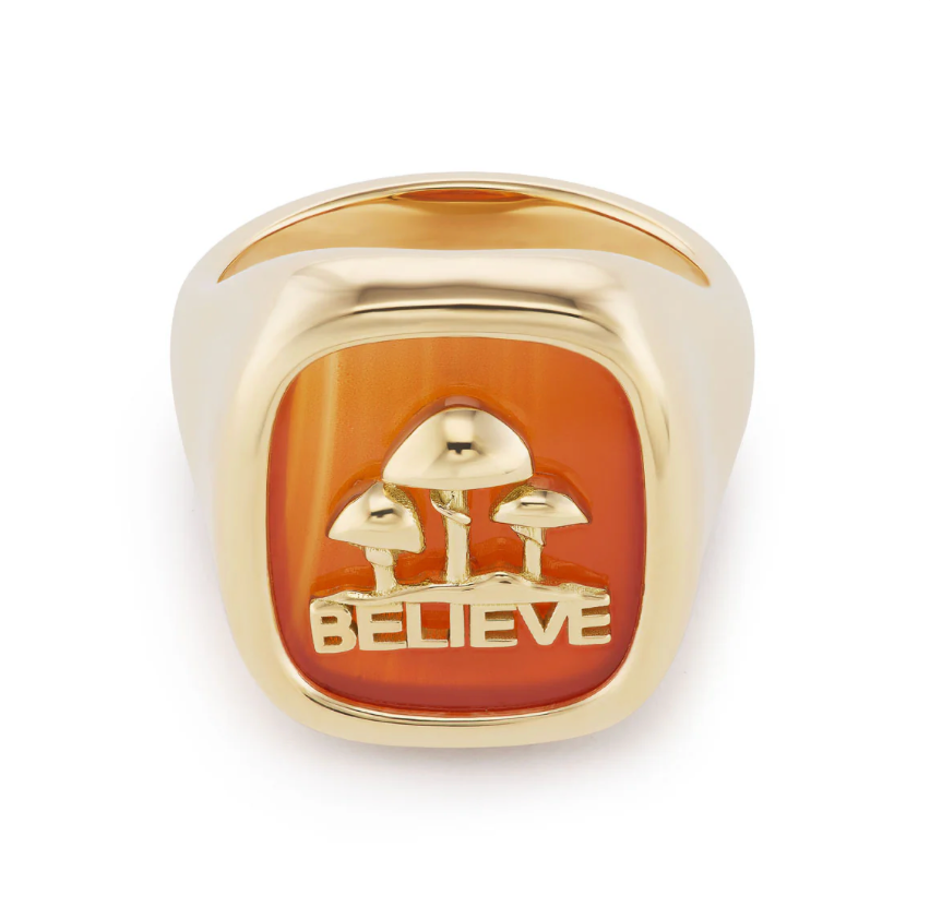Believe Signet with Carnelian
