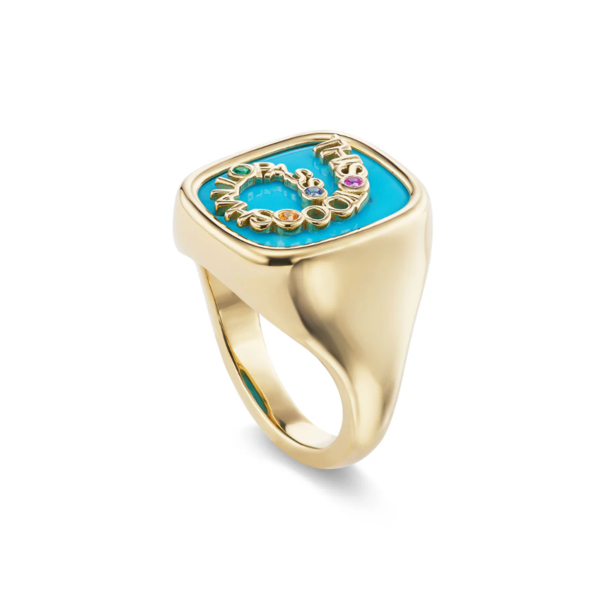This Too Shall Pass Signet with Turquoise