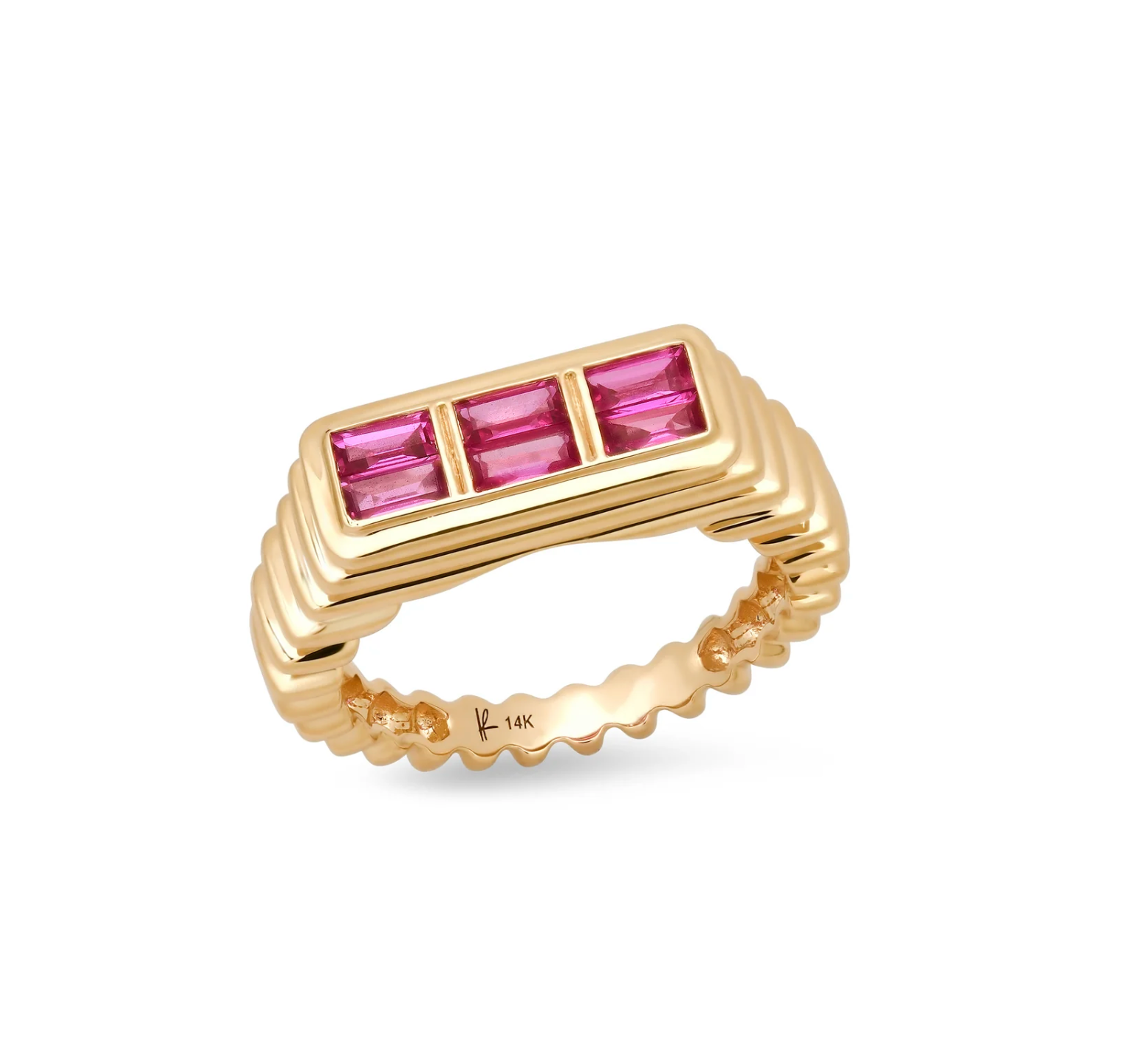 Fluted Colorblock Ring