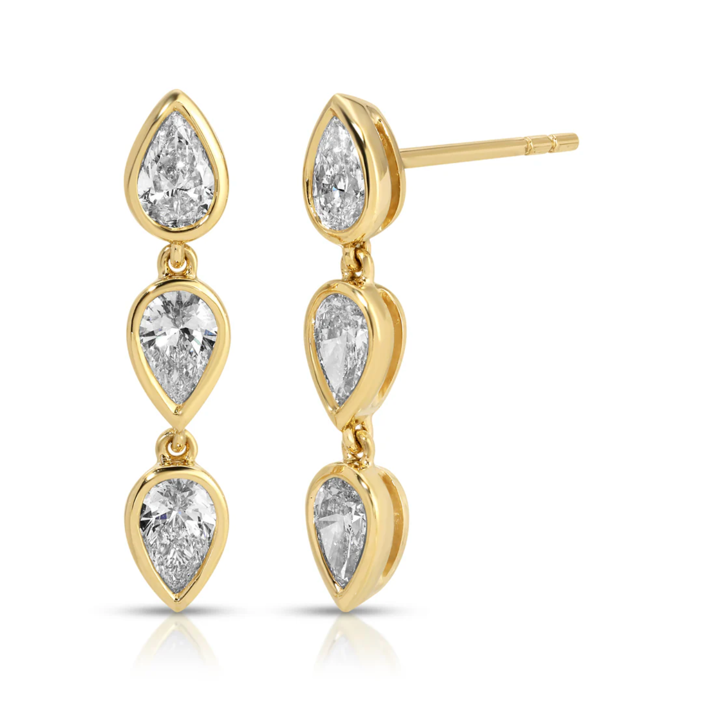 BEZELED PEAR DIAMOND ELODIE DROPS