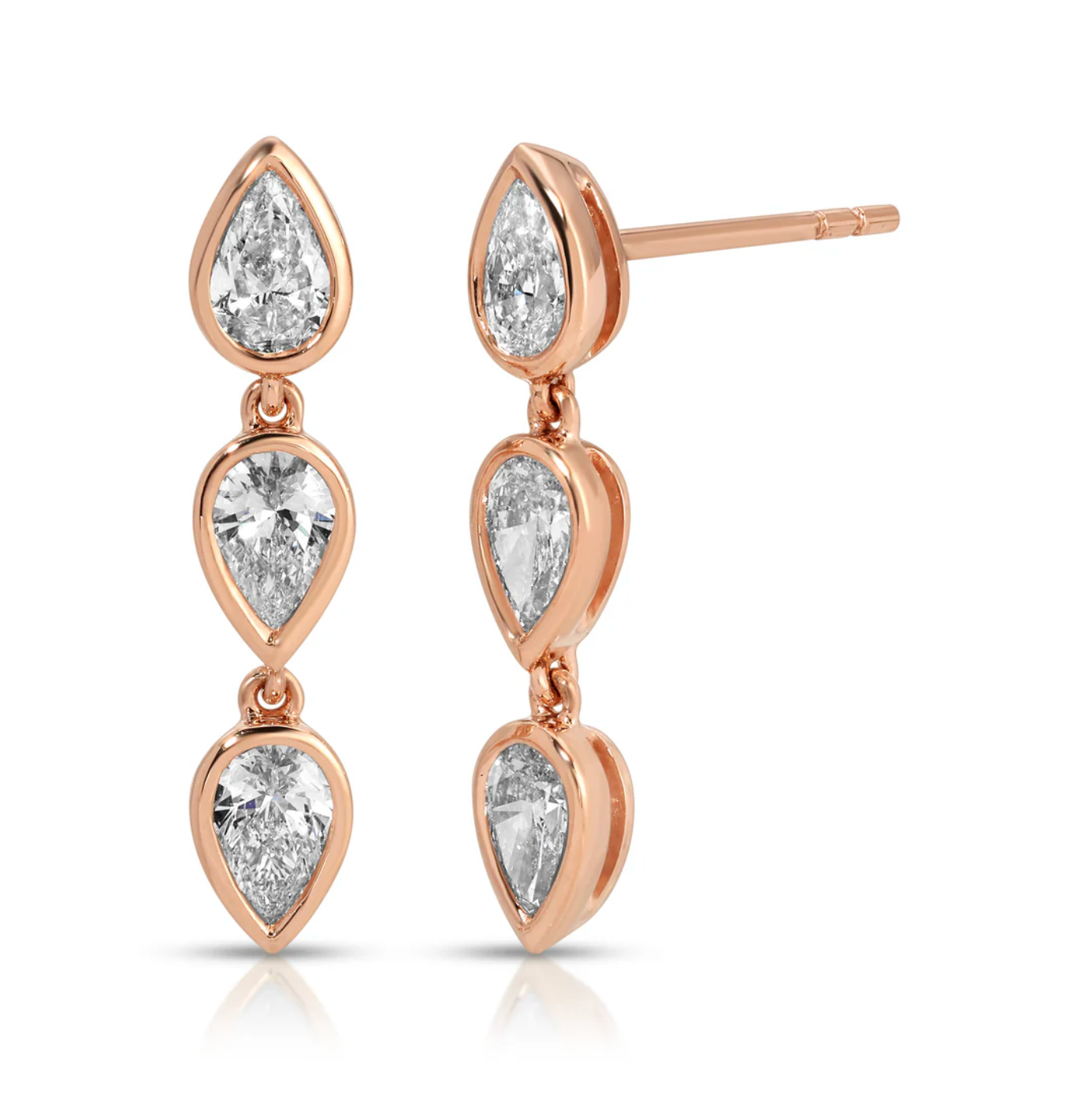 BEZELED PEAR DIAMOND ELODIE DROPS