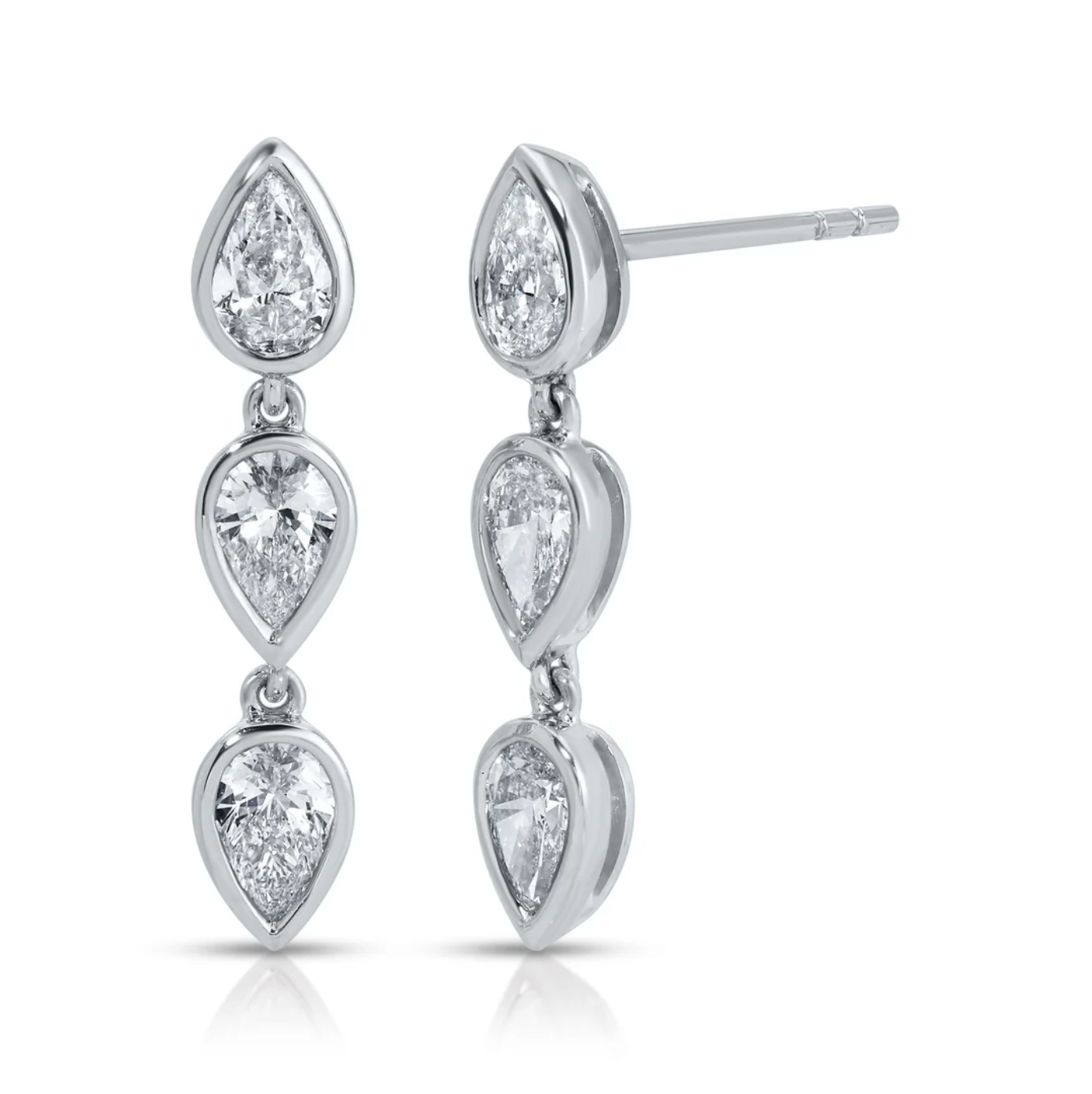 BEZELED PEAR DIAMOND ELODIE DROPS