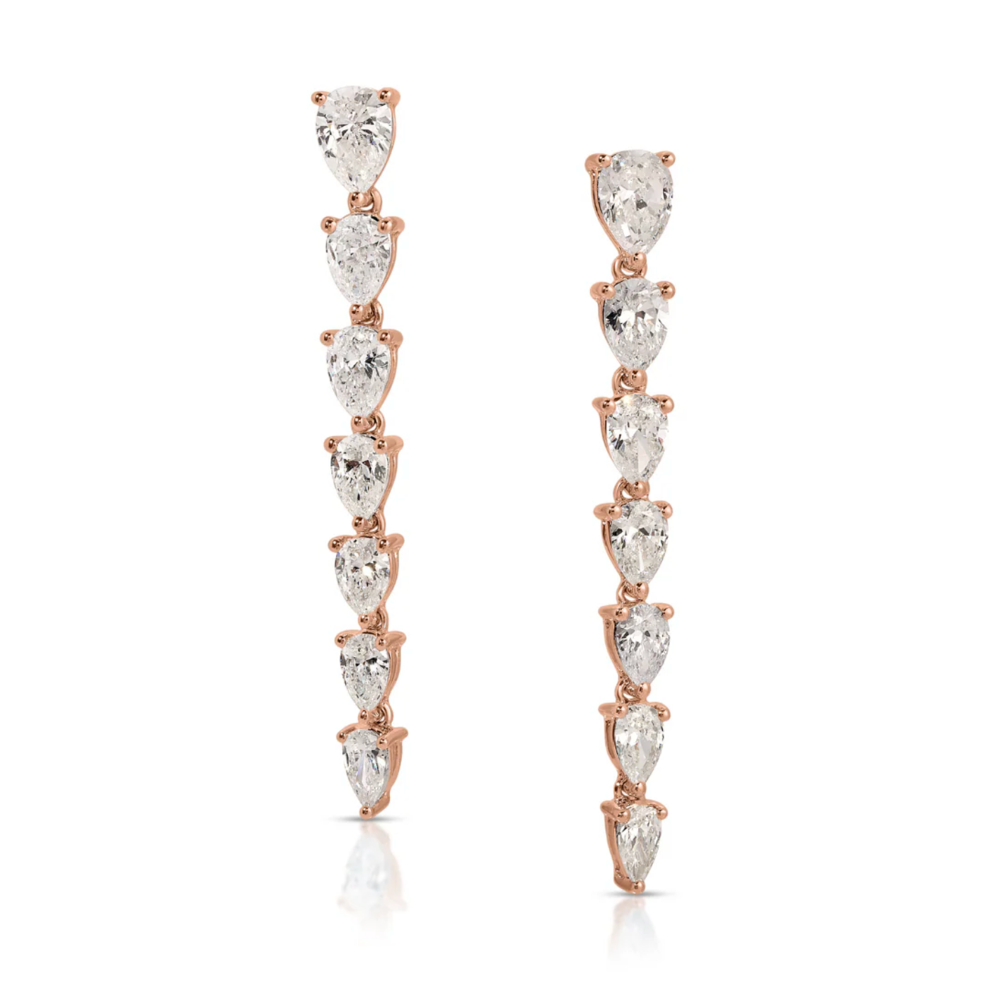 SEPT GRADUATED PEAR DIAMOND DROP EARRINGS