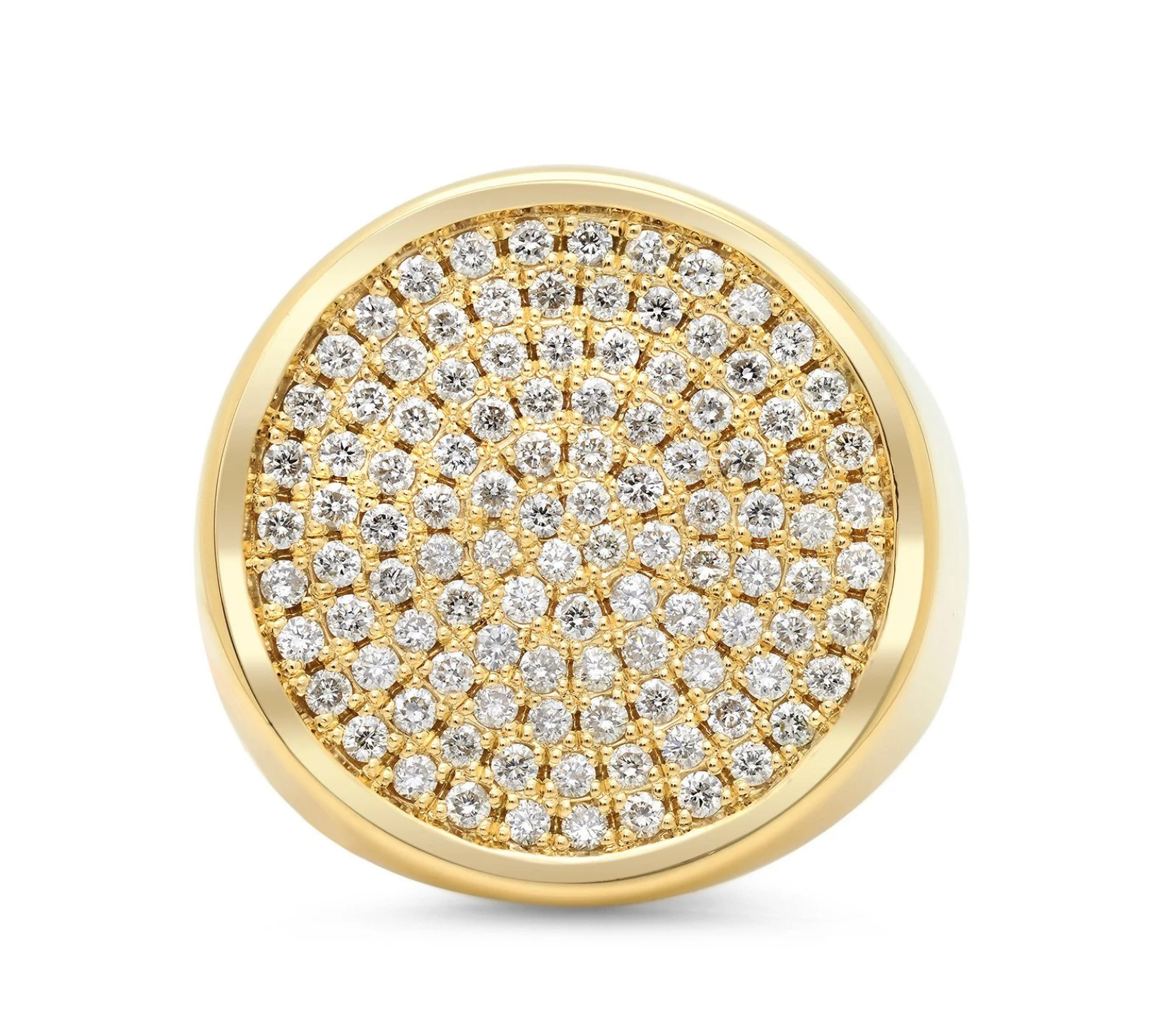 CIRCLE SURFACE RING WITH DIAMONDS