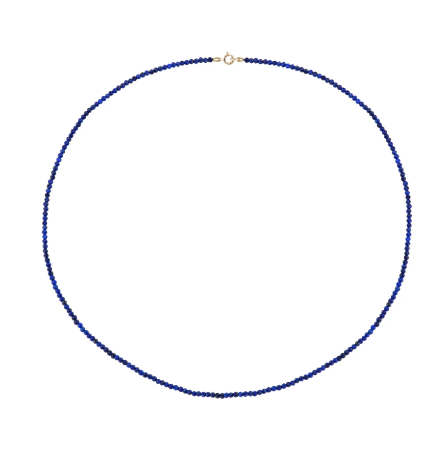 Petite Lapis Beaded Necklace 18"