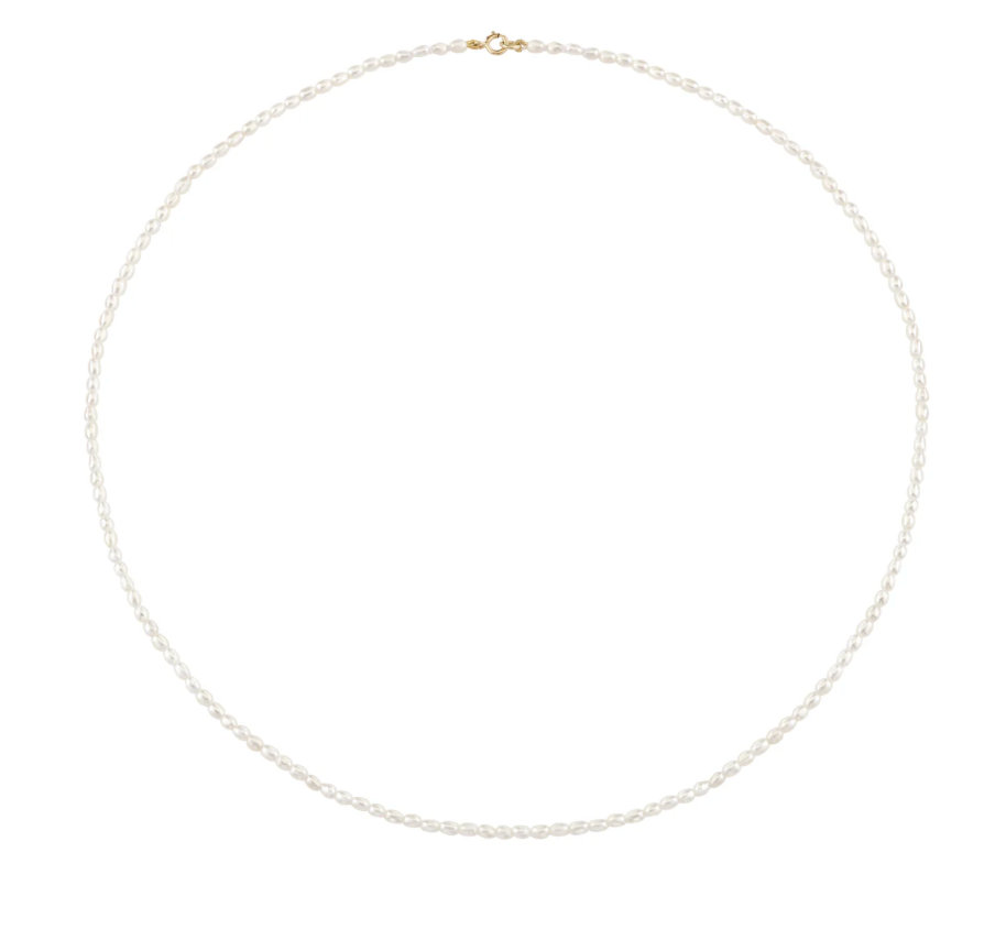 Petite Pearl Beaded Necklace 18"
