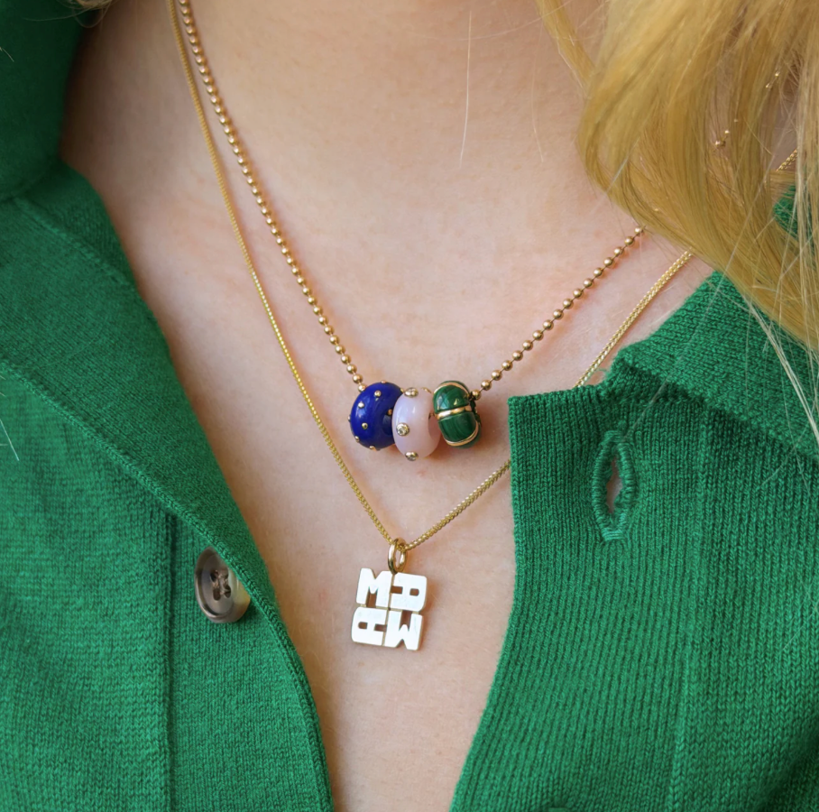 Lapis and Gold Dot Rondelle Bead