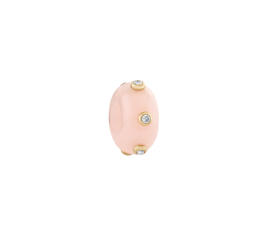 Opal and Diamond Rondelle Bead