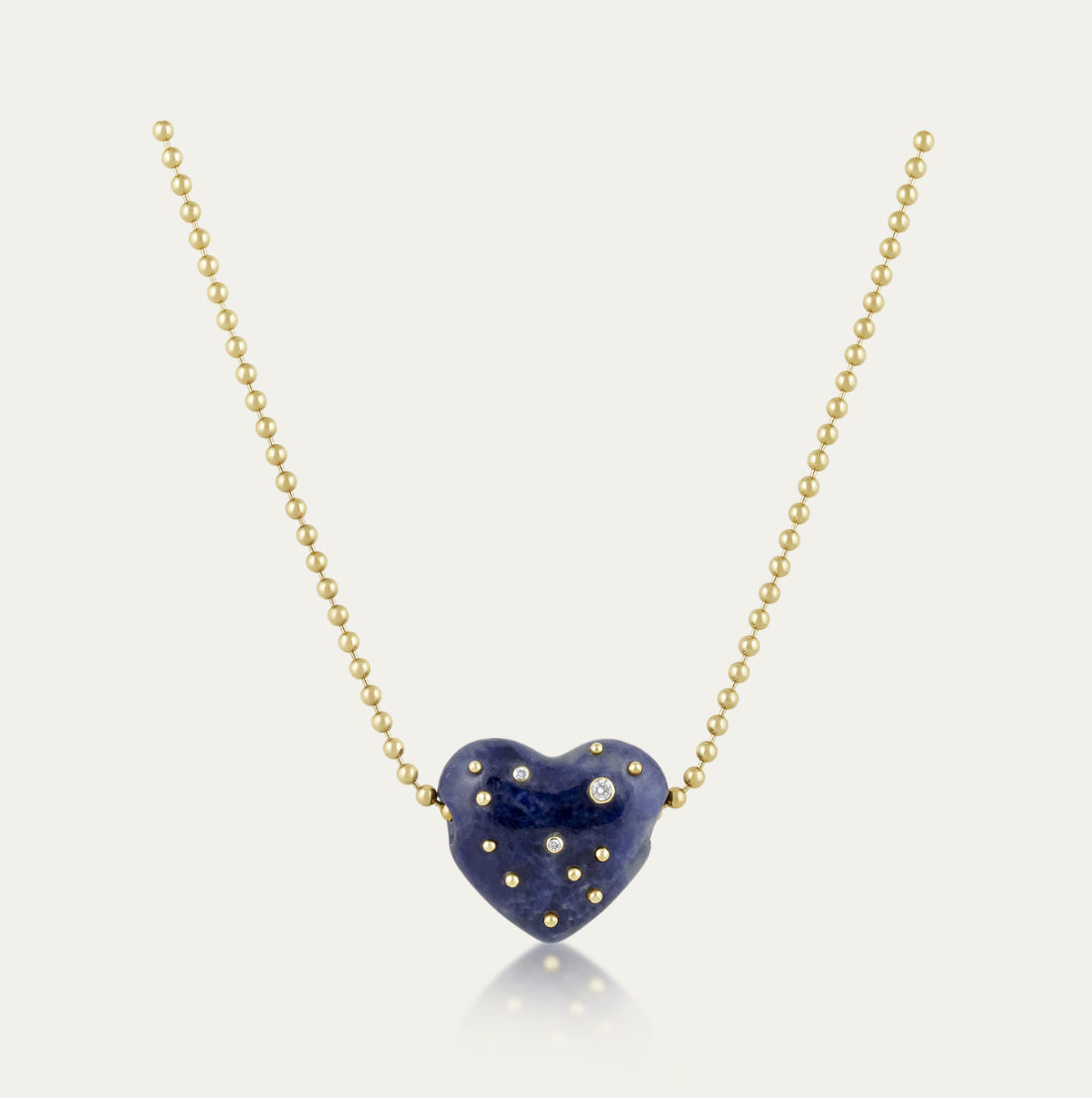Carved Stone Studded Heart Pendant
