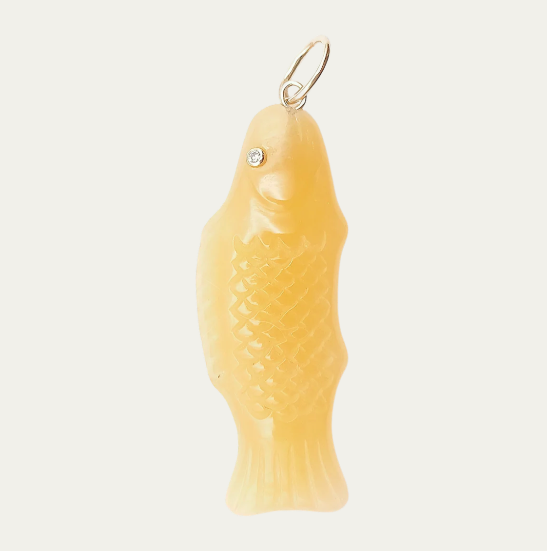 Carved Stone Swedish Fish Pendant