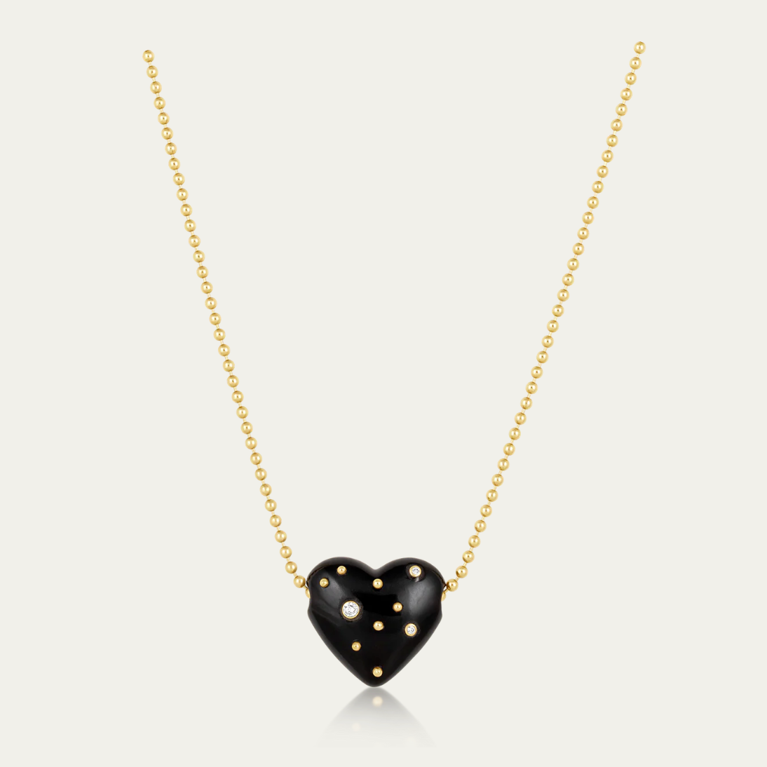 Carved Stone Studded Heart Pendant
