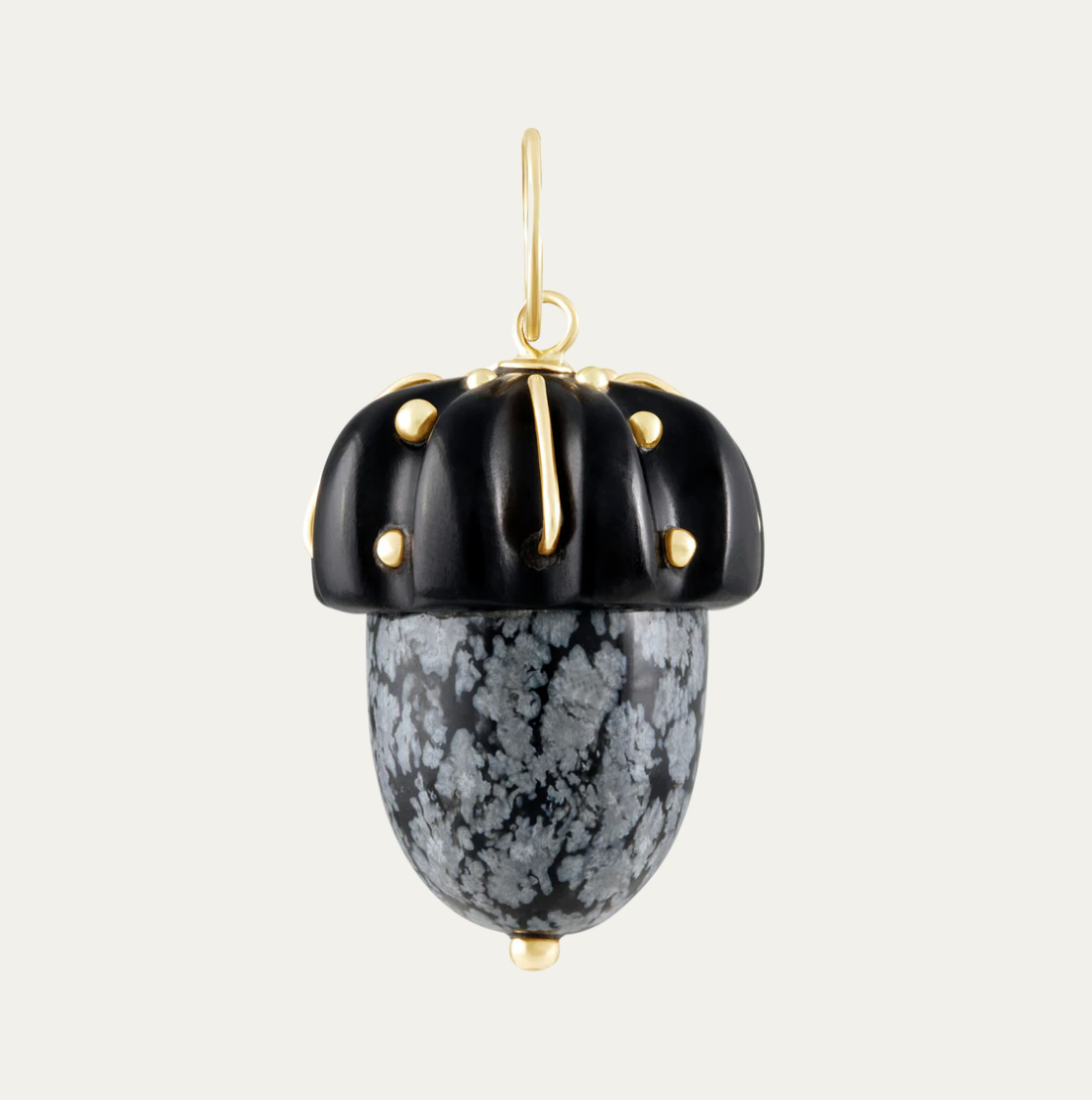Carved Stone Acorn Pendant