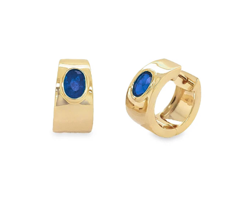 SKYLIGHT OVAL CUT BLUE SAPPHIRE HUGGIES