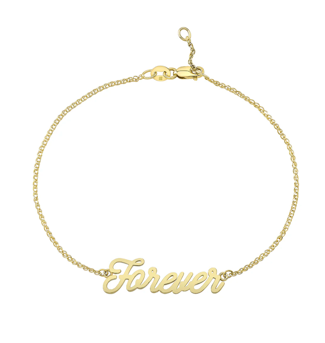 14K GOLD SCRIPT FOREVER BRACELET