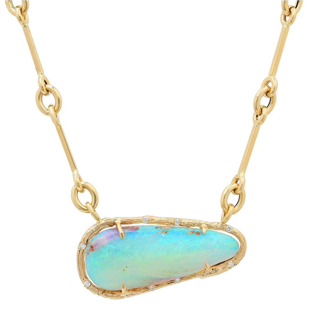Opal Pear Necklace