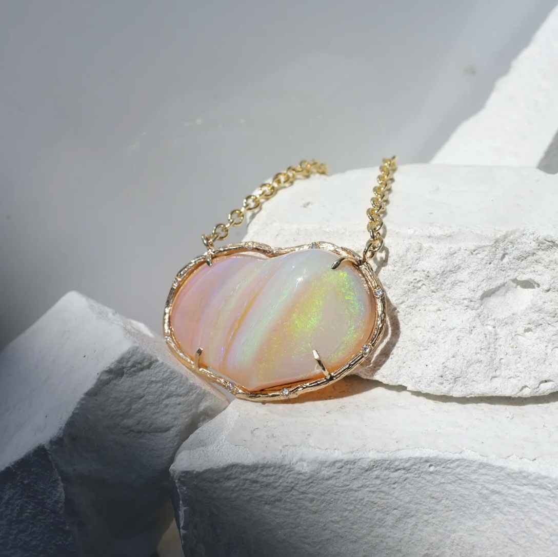 Opal Heart Necklace