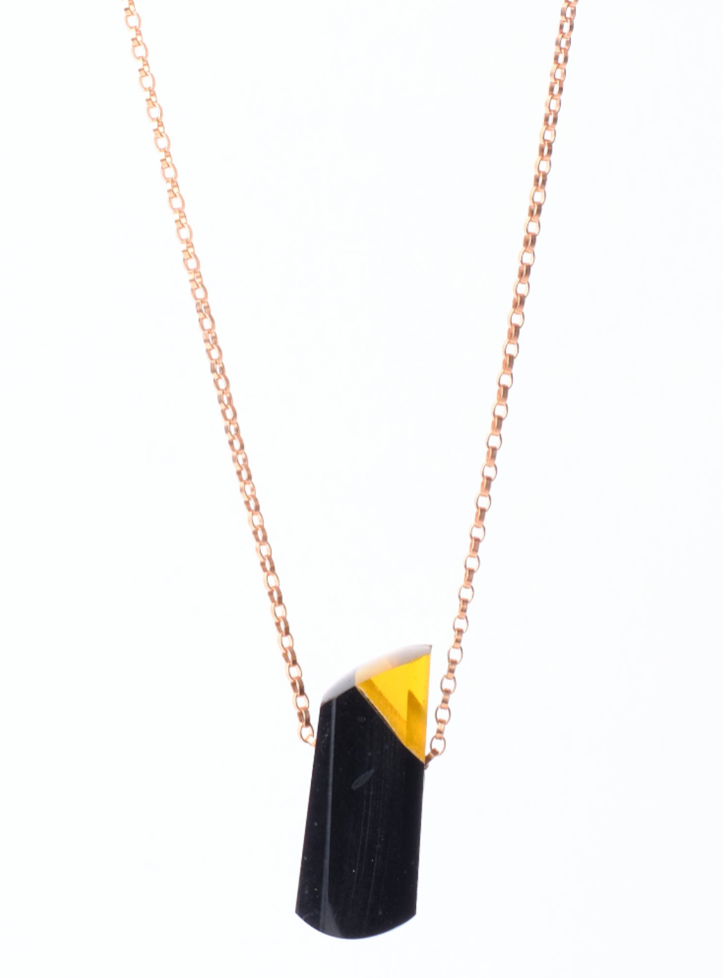 Black Jade & Citrine Necklace