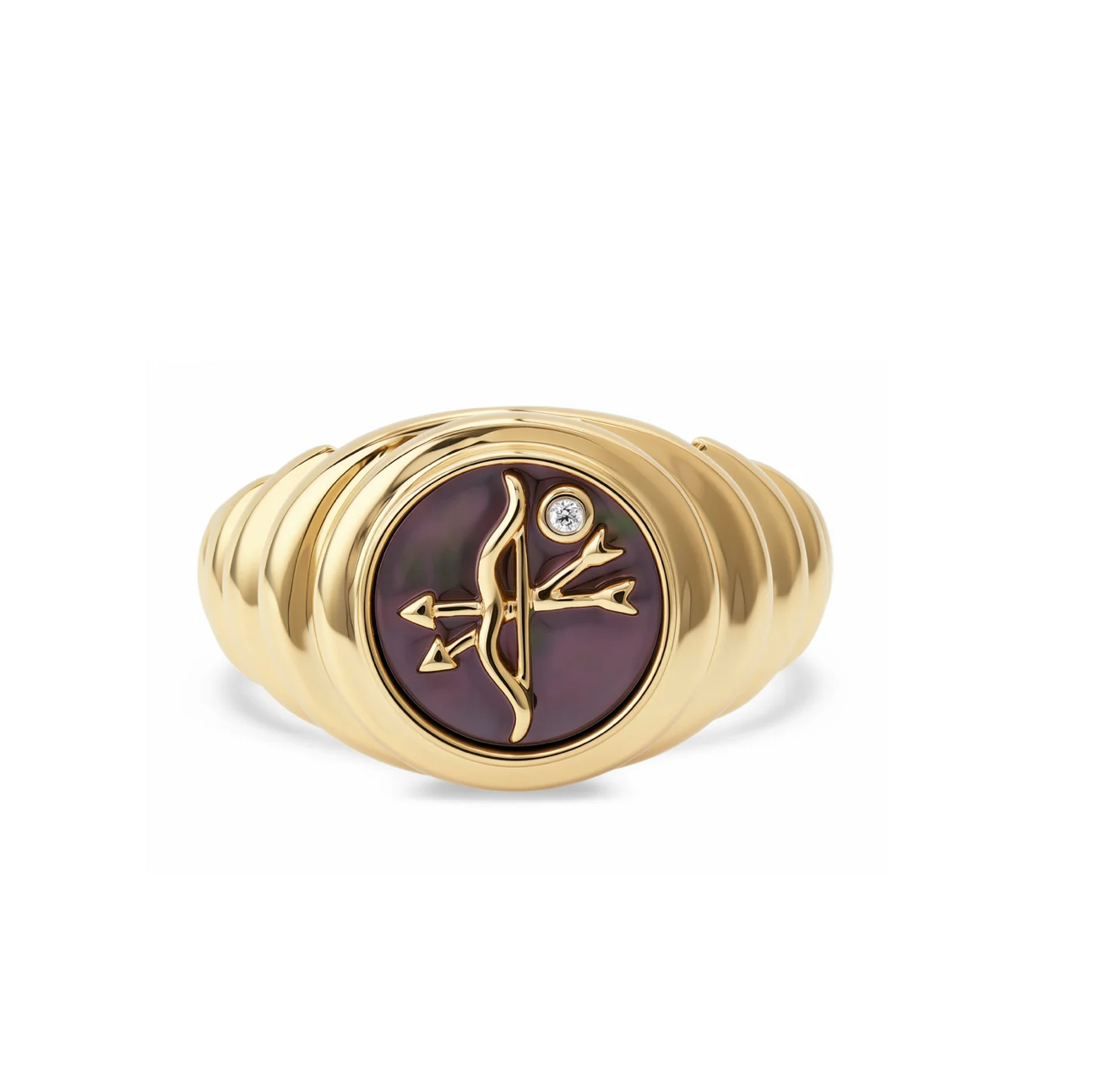 Petite Grey MOP Zodiac Ring