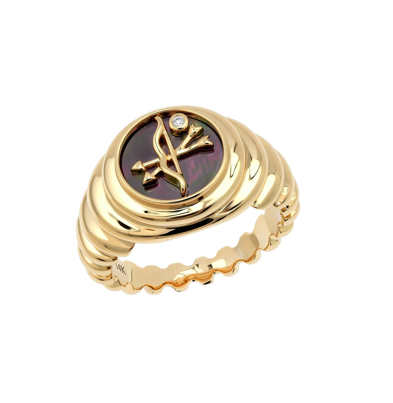 Petite Grey MOP Zodiac Ring