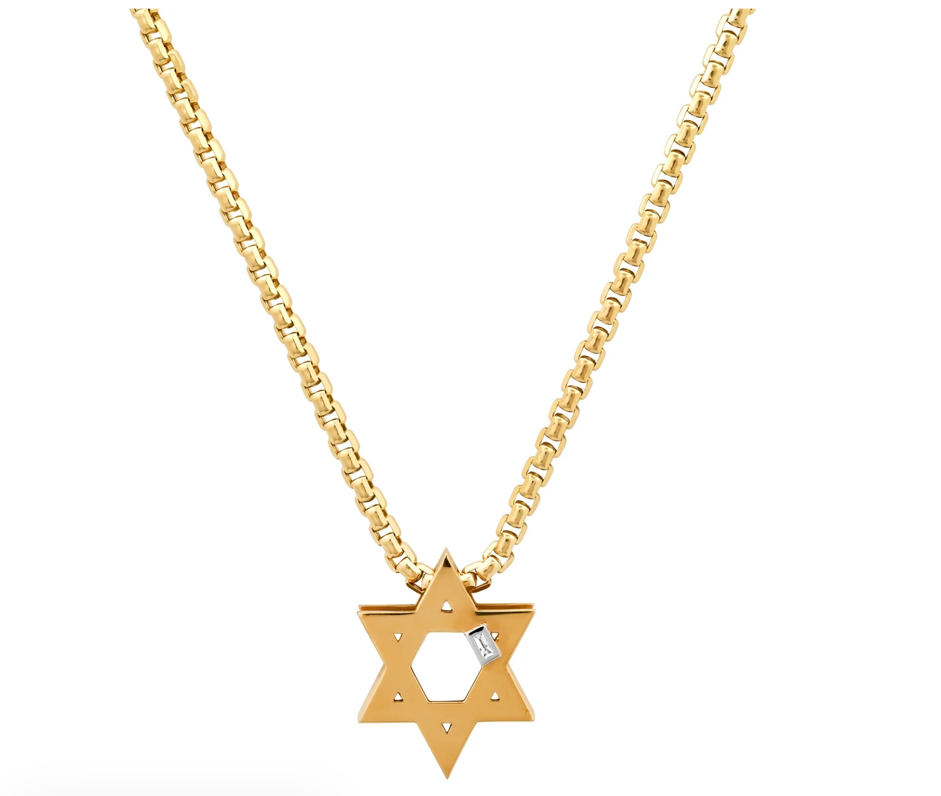 Slide-On Ribbed Star of David Necklace