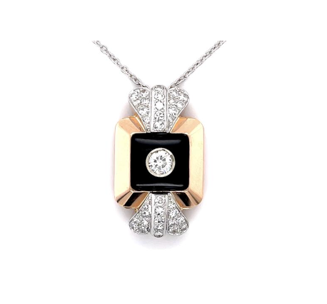 Vintage European Diamond 2 Tone Pendant