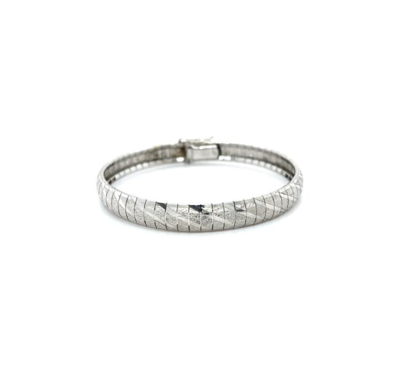 Vintage Italian Flexible Ribbed Link Bracelet
