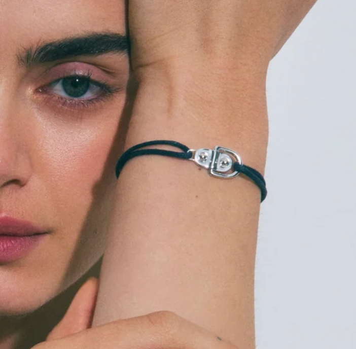 Silver Rivet CORD BRACELET S