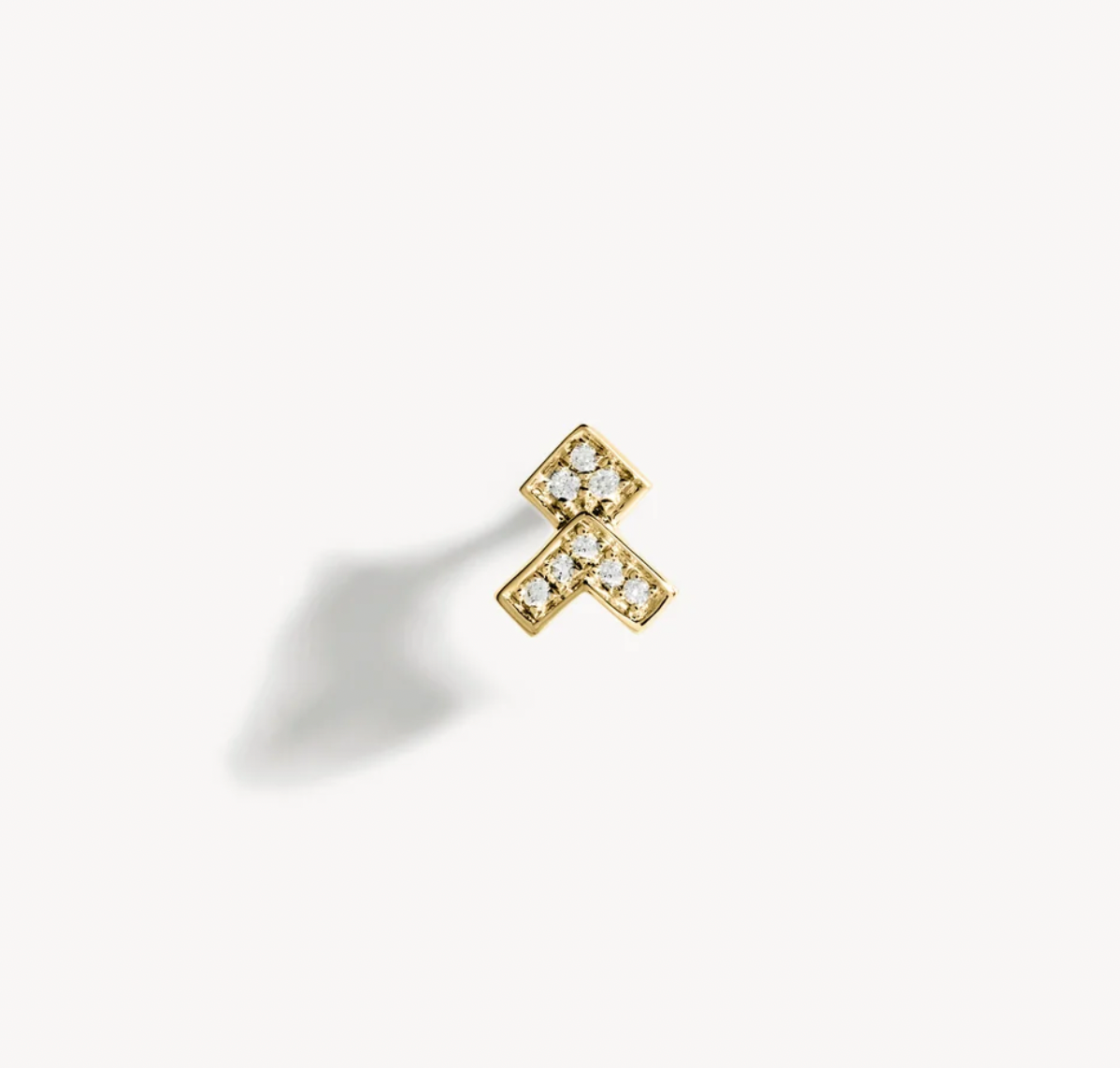 STAIRWAY ARROW YELLOW GOLD & DIAMONDS stud