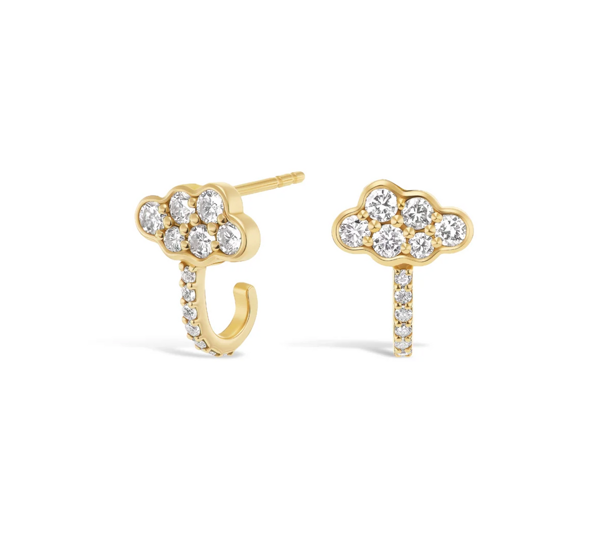 Pocket Cloud Huggie Hoop Earrings