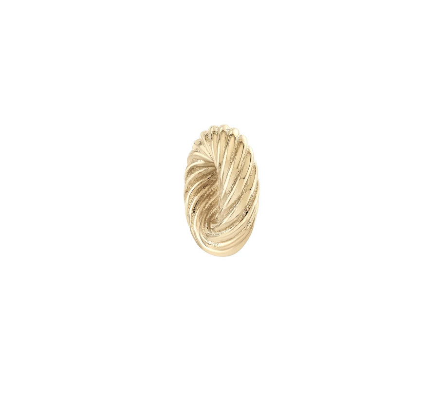 Cruller Donut Gold Rondelle Bead
