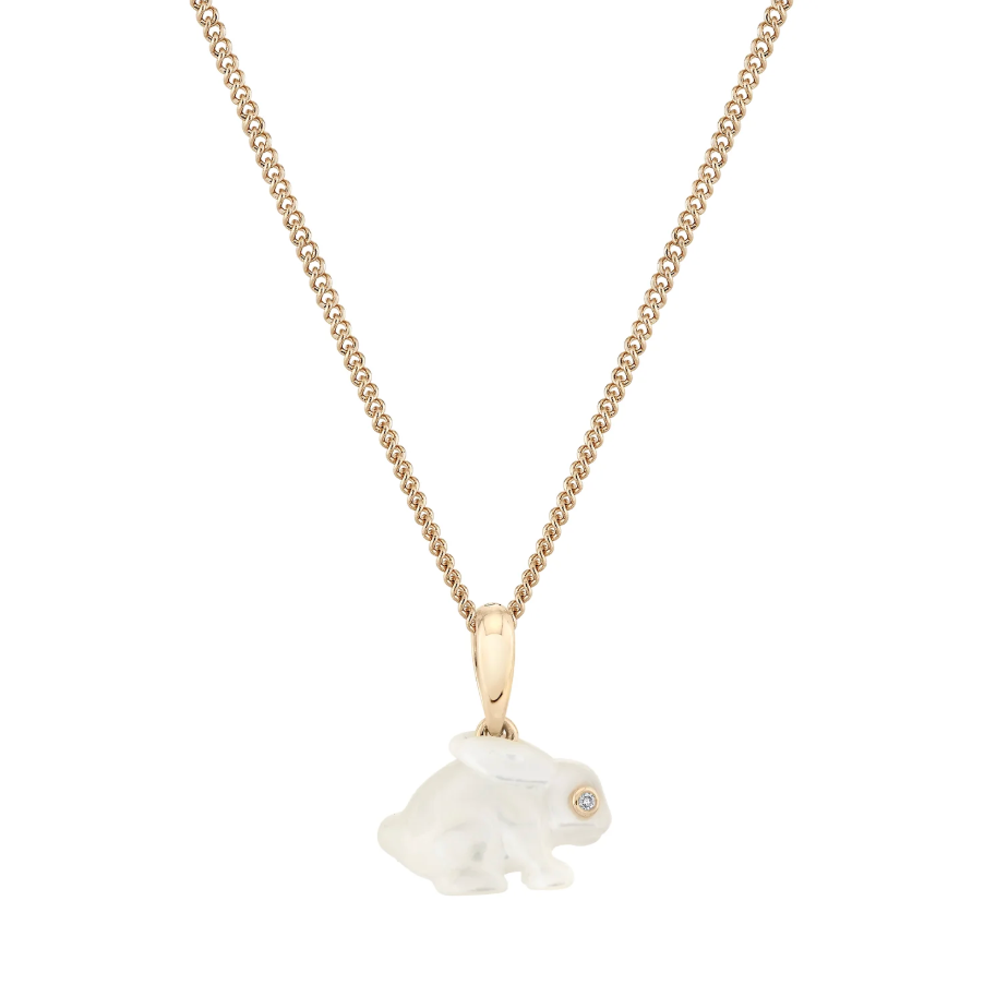 Mother of Pearl Baby Bunny Charm