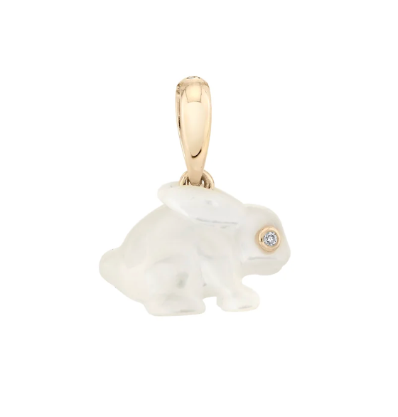 Mother of Pearl Baby Bunny Charm