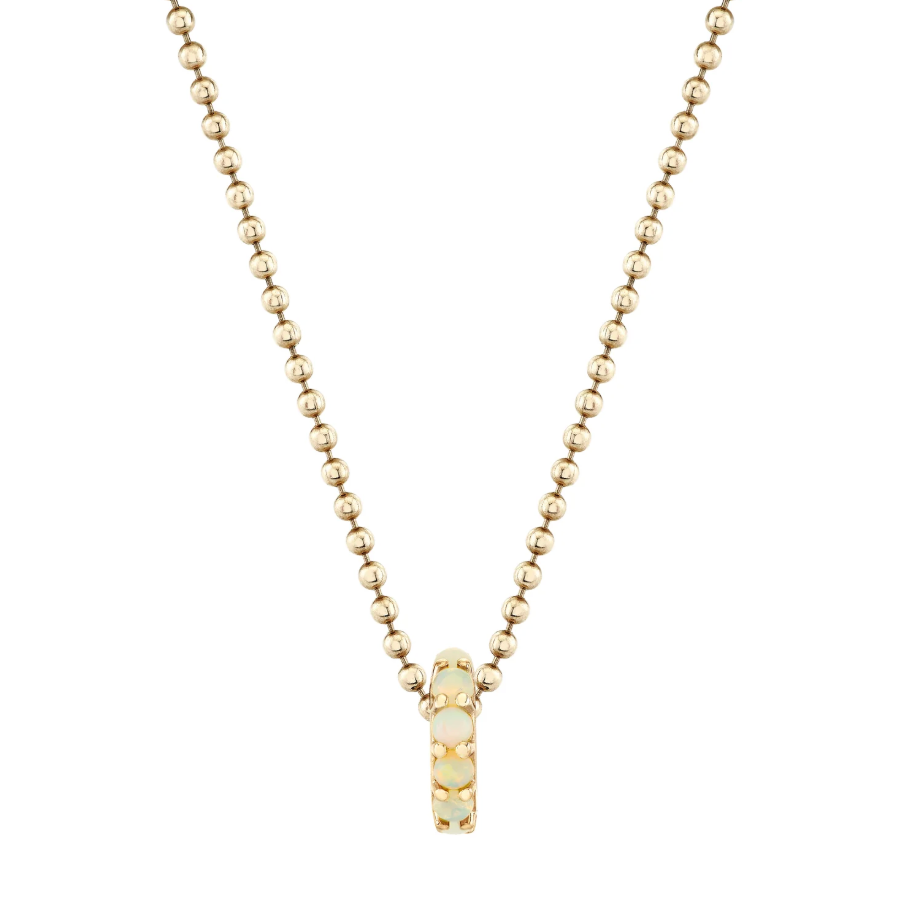 Ethiopian Opal Gold Rondelle Bead