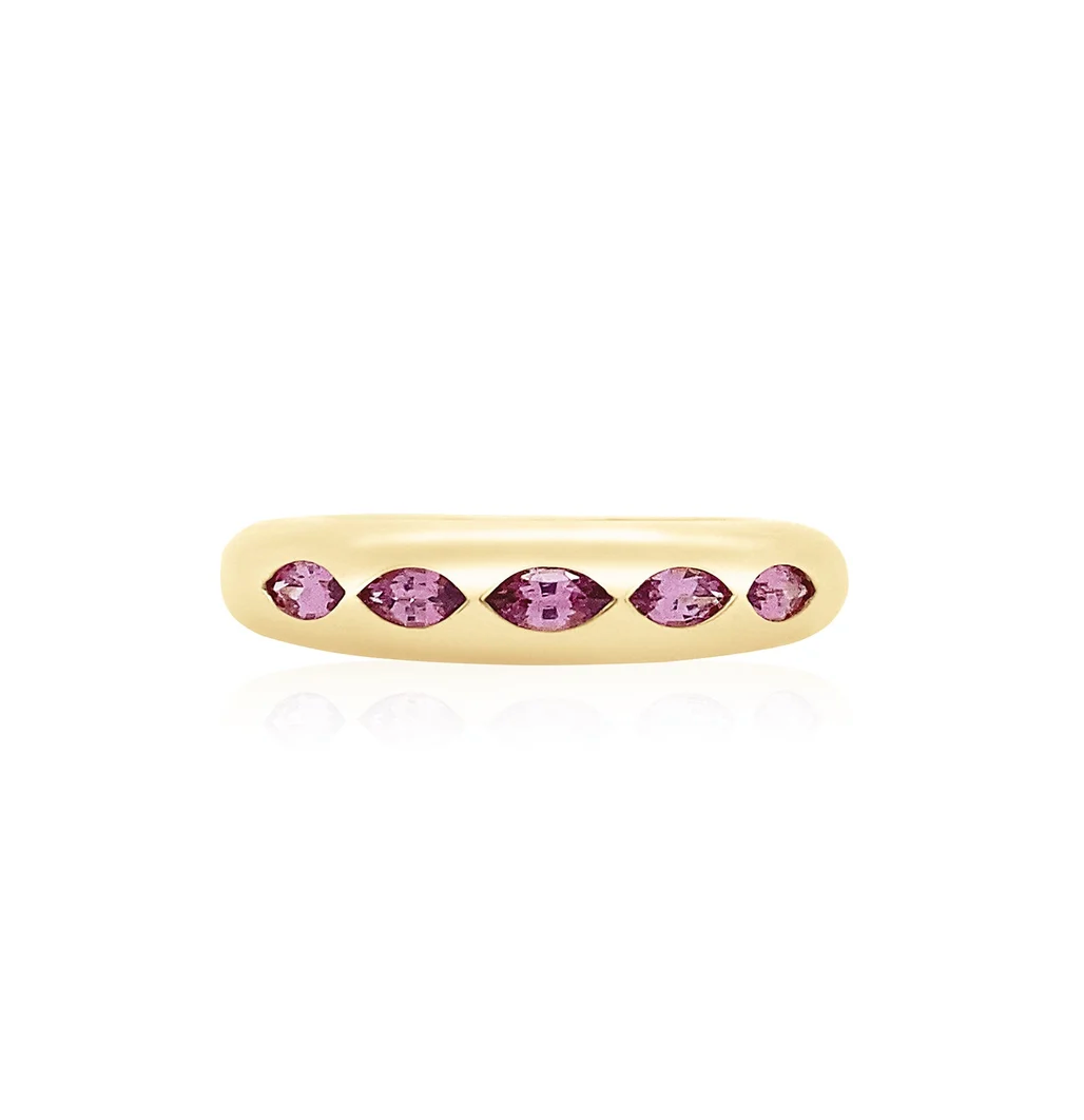 5 MARQUISE SKINNY NOMAD RING - MALAYA GARNET