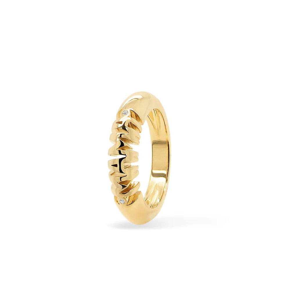 SKINNY INSCRIBED NOMAD RING - MAMA