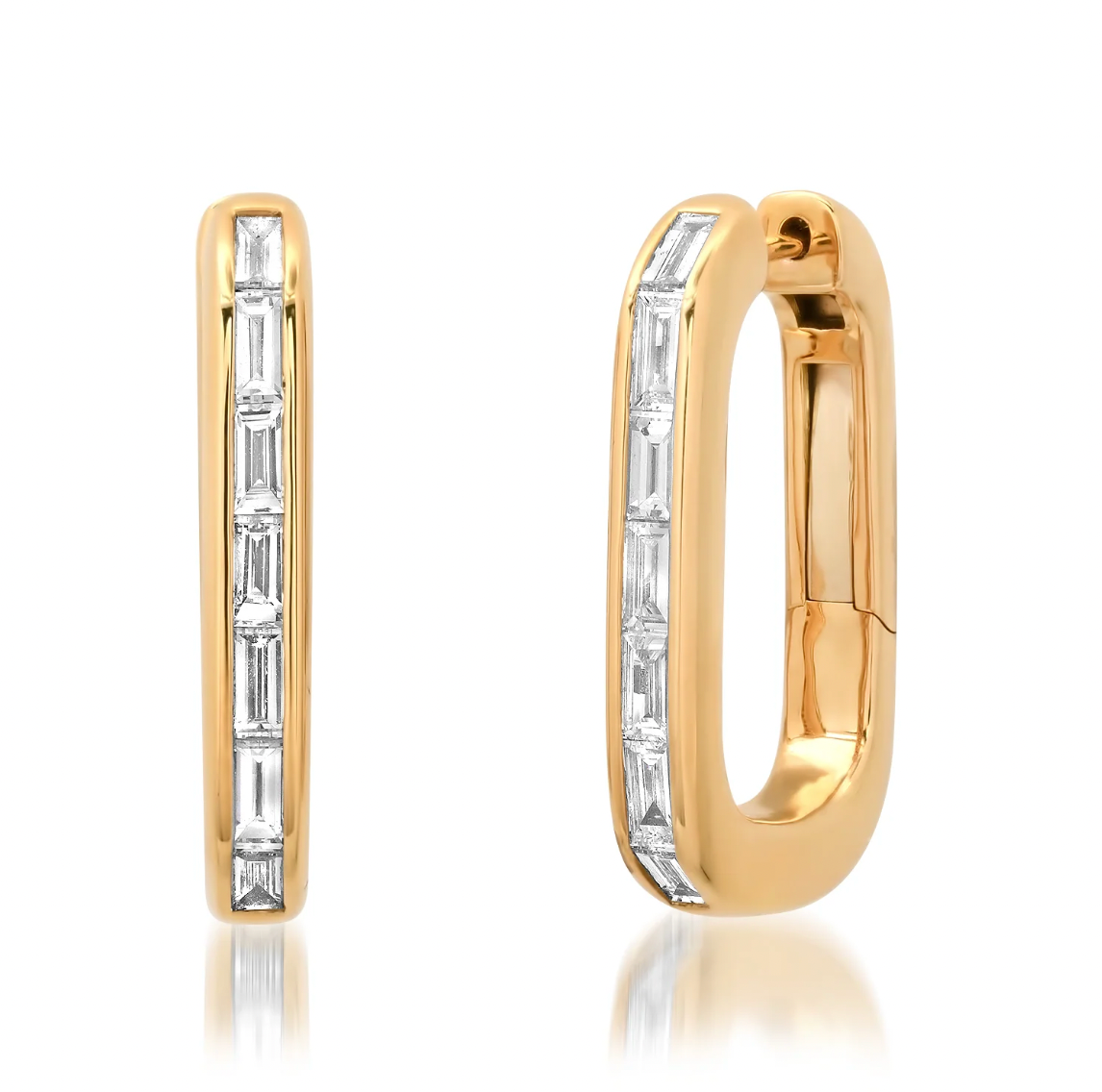 18K YG Brooke Baguette Diamond Earrings