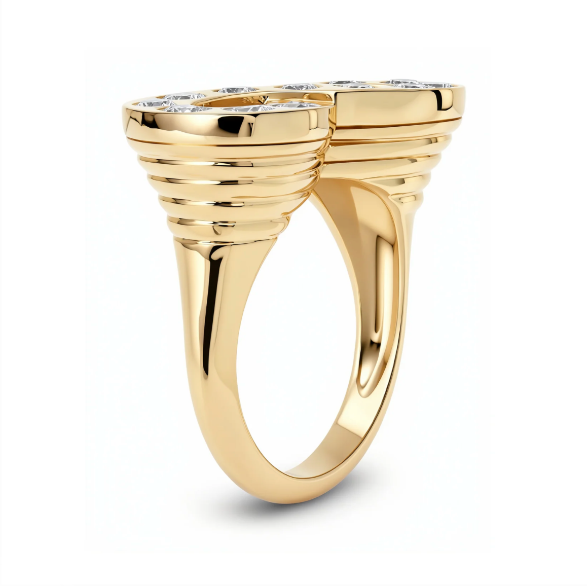 14K YG Jumbo Diamond Infinity Ring