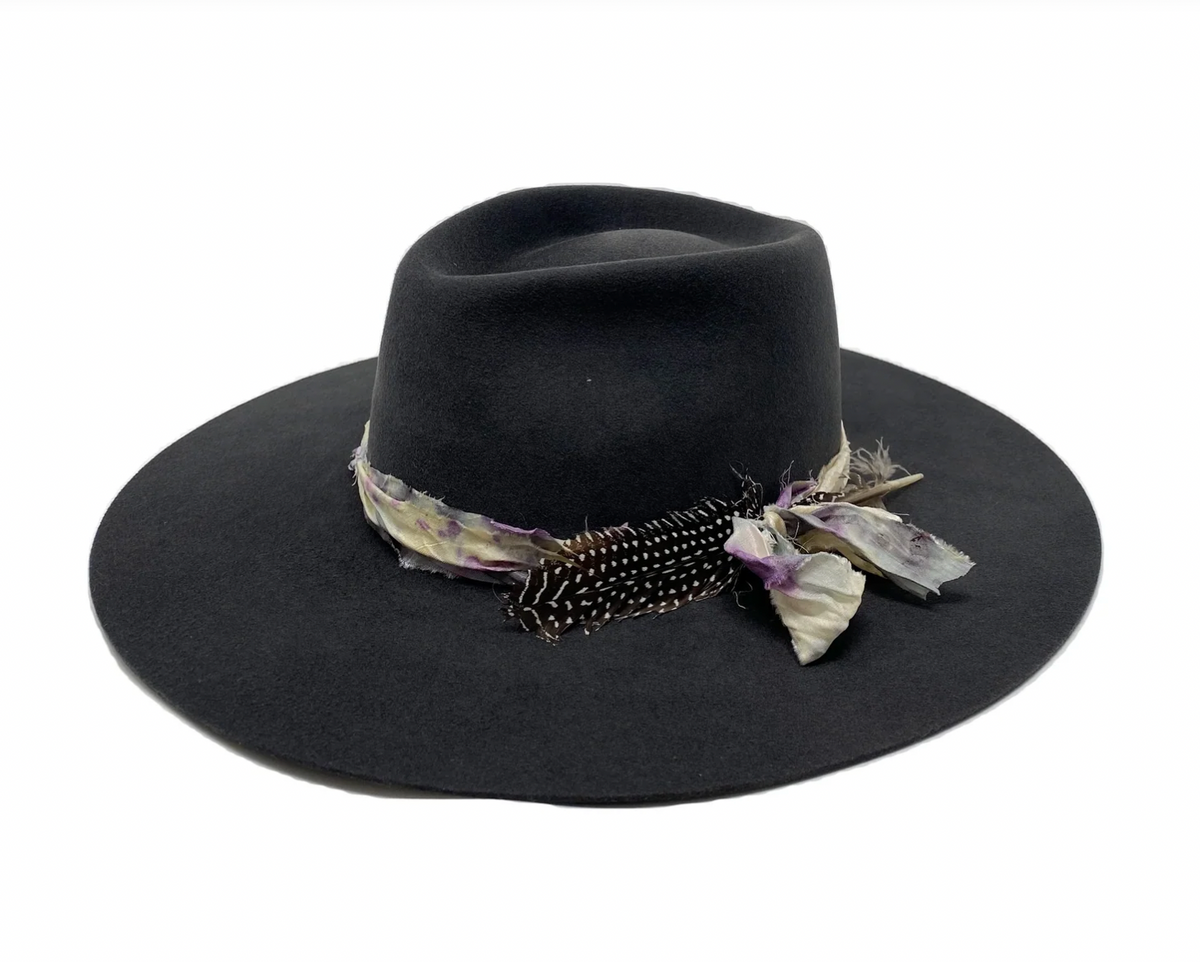 MONTANA FEDORA WITH VINTAGE SILK WASHED BLACK